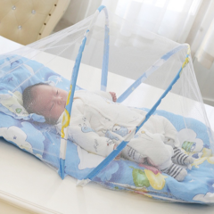 Mini Berço De Bebe Portátil Com Mosquiteiro Ninho Acolchoado