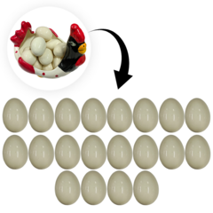 Ovo de Galinha de Cerâmica Tamanho Real 20 Unidades