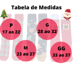 Meia 3/4 Infantil de Natal Papai Noel Vermelho Cano Alto - loja online