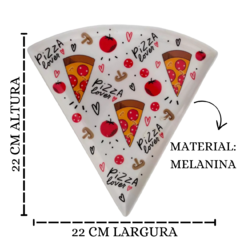Prato para Pizza de Melanina + Cortador Aço Inox 4 Unidades/8