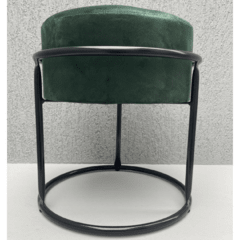 Puff banqueta decorativa luxo de aço e suede Verde/3