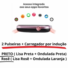 Smart Watch Relógio Feminino Inteligente com 2 Pulseiras/3