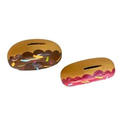 Cofre Cofrinho De Louça Cerâmica Donuts Simpsons 2 Unidades/2