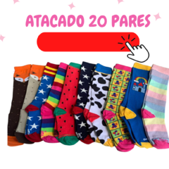 Kit 20 meias 3/4 infantil Atacado à escolher