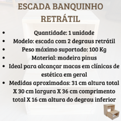 Escada Banquinho para Maca Consultório Estética Multiuso