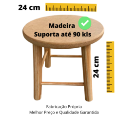 Banquinho Infantil de Madeira Redondo Multiuso 21 cm/1