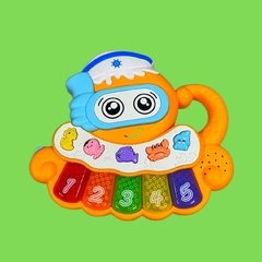 Teclado Infantil Musical Brinquedo com Luzes Polvo Laranja/2