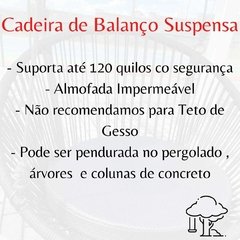 Cadeira de Balanço Suspensa Corda Náutica Sacadas e Varanda