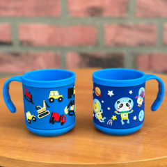 Copo Caneca Infantil Escolar Colorido Com Alça 2 Unidades/8