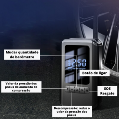 Bomba de Ar Portátil Elétrica Mini Compressor Automático/2