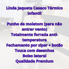 Imagem do Jaqueta Térmica Infantil Puffer Bobojaco Inverno Premium