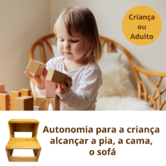 Escadinha 2 Degraus Banquinho De Madeira Montessori Retrátil/6