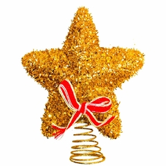 Estrela Dourada Topo para Arvore de Natal Media Grande Fino Acabamento/1