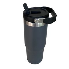 Copo Garrafa Stanley Tumbler Flip Charcoal c/ Canudo 887 ml/4