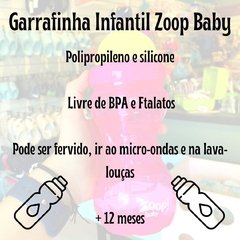 Garrafinha com Canudo de Silicone Escola Passeio Zoop Rosa/3