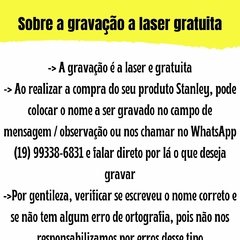 Copo Térmico sem Tampa Stanley 473 ml c/ Gravação a Laser/20