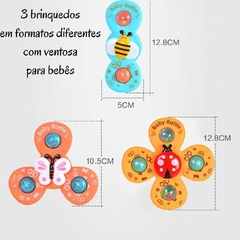 Kit Brinquedinho de Bebê Spinner com Ventosa Chocalho - Clube de Mães