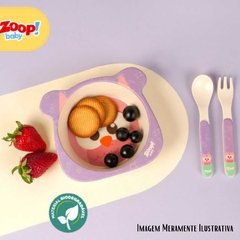 Kit Alimentação Infantil p/ Bebê Prato Garfo Colher Unicórnio/1