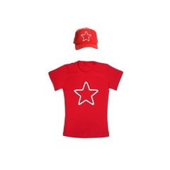 Kit Giovana Aventureira Vermelha Camiseta e Boné