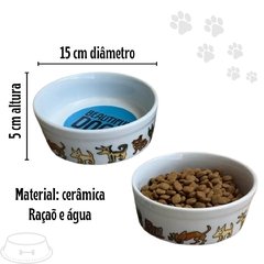 Comedouro e Bebedouro de Cerâmica Gato e Cão Pequeno 2 Unid/3
