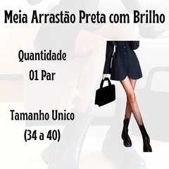 Meia Arrastão com Brilho Adulto Tam Único/4