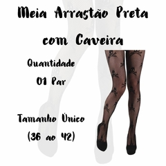 Meia Calça Arrastão Preta de Caveira Rock/5