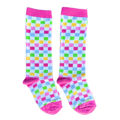 Meias Estampas Coloridas Cano Alto Infantil Menina 5 Pares/2