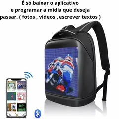 Mochila LED Futurista com Letreiro Panel de Led - loja online