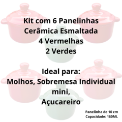 Kit Panelinha Cerâmica Molheira Ramekim com Tampa Açucareiro/7