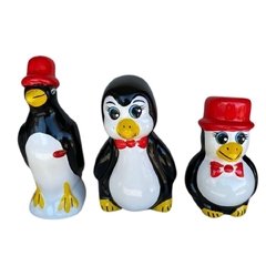 Enfeite de Geladeira Decoração Cozinha Armário Trio Pinguim/3