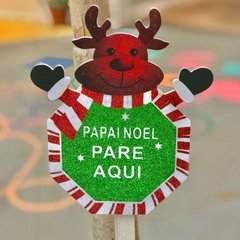 Placa Decorativa Papai Noel Pare Aqui p/ Vaso e Jardim/11