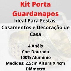 Porta Guardanapos Alumínio Dourado 4 Peças /10