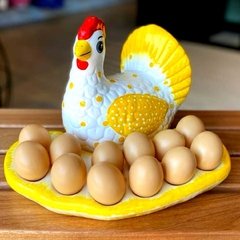 Enfeite para Cozinha Porta Ovo de Cerâmica Suporte 12 Ovos/1