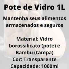 Pote de Vidro P/ Armazenar Alimentos 1L/6