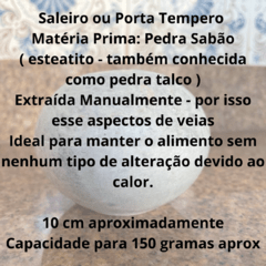 Saleiro Porta Tempero em pedra Sabão 3 unidades Cozinha Gourmet/6