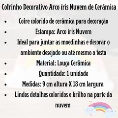 Cofrinho Decorativo Arco Íris Nuvem de Cerâmica/7