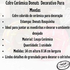 Cofre Cofrinho Donuts Cerâmica Porta Moedas Decorativo/5