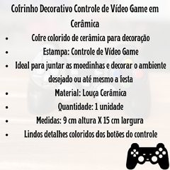 Cofrinho Decorativo Controle de Vídeo Game em Cerâmica/7