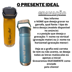 Garrafa Térmica com Canudo e Alça 500ml Nome Gravado a Laser/37