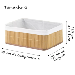 Cesto Organizador Tamanho G em Bambu Natural com Forro/3