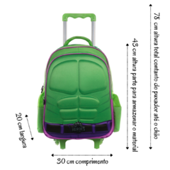 Mochila Escolar com Rodinhas Lancheira Estojo Heróis Menino/5