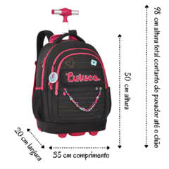 Kit Escolar Mochila com Rodinhas Luluca Estojo Box Lancheira Térmica/15