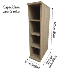 Porta Papel Higiênico Suporte para Banheiro de Madeira/5