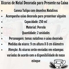 Xícaras de Natal Decorada para Presente na Caixa 2 Unidades/8