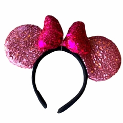 Tiara da Minnie Disney Rosa com Laço Vermelho/3