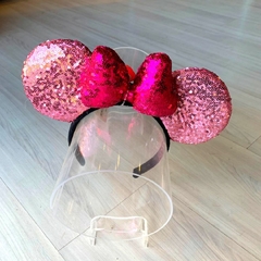 Tiara da Minnie Disney Rosa com Laço Vermelho/2