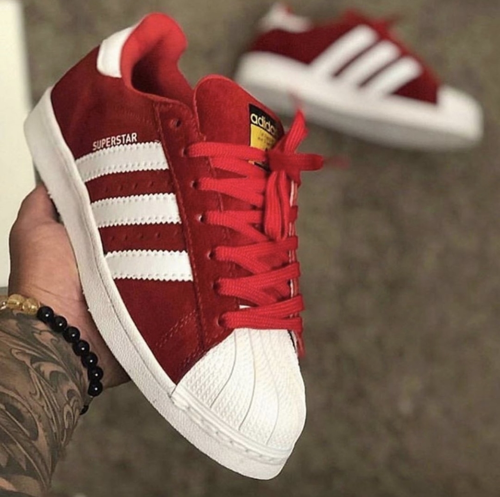 Tenis adidas vermelho superstar sales