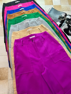 Calça Pantalona Sarja Cargo - Blessed Shop