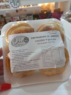 EMPANADAS SIN TACC JAMON Y QUESO X 4 UNIDADES - ALE