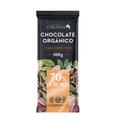 CHOCOLATE ORGÁNICO 70% CACAO X100GR COLONIAL